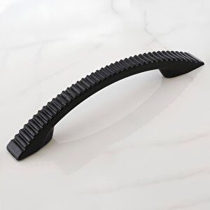 Tırtıklı 96 Mm Kulp Sert Plastik Siyah Çekmece Mobilya Mutfak Dolap Kulbu Kulpu Kulpları 5 Adet