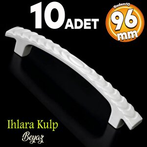 Ihlara 96 Mm Kulp Sert Plastik Beyaz Çekmece Mobilya Mutfak Dolap Kulbu Kulpu Kulpları 10 Adet