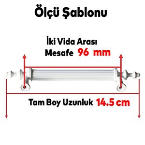 Polavit 96 Mm (sert Plasti̇k) Kulp Beyaz Çekmece Mobilya Mutfak Dolap Kulbu Kulpu Kulpları 5 Adet