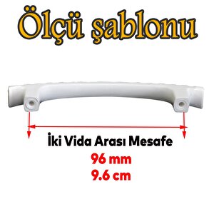 Ihlara 96 Mm Kulp Sert Plastik Beyaz Çekmece Mobilya Mutfak Dolap Dolabı Kulbu Kulpu Kulpları 5 Adet
