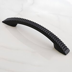 Tırtıklı 96 Mm Kulp Sert Plastik Siyah Çekmece Mobilya Mutfak Dolap Kulbu Kulpu Kulpları 10 Adet