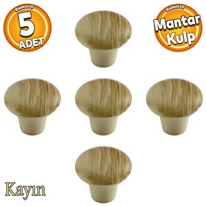 Mantar Düğme Sert Plastik Kulp Kayın Dolap Mobilya Mutfak Dolabı Çekmece Kapak Kulpu Kulbu 5 Adet
