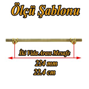Emir Kulp Gold 224 Mm - 22.4 Cm Metal Mobilya Mutfak Çekmece Dolap Dolabı Kapak Kulbu Kulpu Kulpları