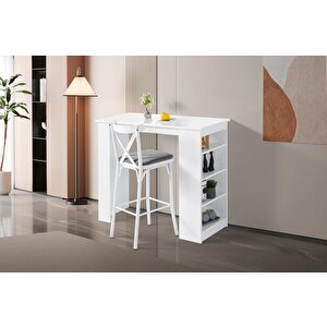 Vista Bar Çok Amaçlı Mutfak Masası 50x120 Beyaz