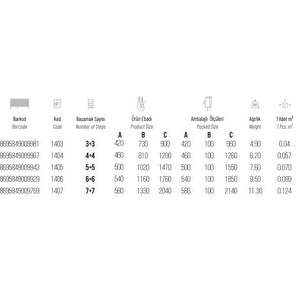 A Tipi Ahşap 3+3 Merdiven 1403