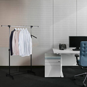 Handy Mate Morena Yükseklik Ayarlı Geniş Elbise Askısı-siyah/krom 83-147x43x101-168 Cm