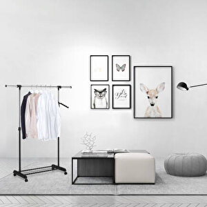 Handy Mate Morena Yükseklik Ayarlı Geniş Elbise Askısı-siyah/krom 83-147x43x101-168 Cm