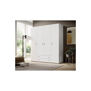 Ahter Giyinme Dolabı - Çok Amaçlı Dolap - Gardırop 160 Cm-4 Kapaklı-2 Çekmeceli