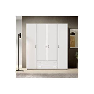 Ahter Giyinme Dolabı - Çok Amaçlı Dolap - Gardırop 160 Cm-4 Kapaklı-2 Çekmeceli