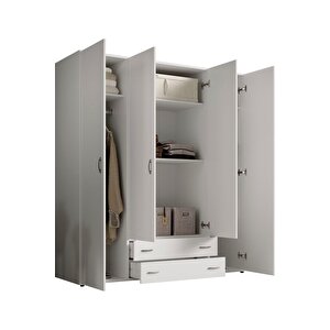 Ahter Giyinme Dolabı - Çok Amaçlı Dolap - Gardırop 160 Cm-4 Kapaklı-2 Çekmeceli