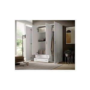 Ahter Giyinme Dolabı - Çok Amaçlı Dolap - Gardırop 160 Cm-4 Kapaklı-2 Çekmeceli