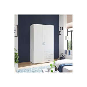 Akasya Giyinme Dolabı - Çok Amaçlı Dolap - Gardırop 100 Cm-2 Kapaklı-3 Çekmeceli