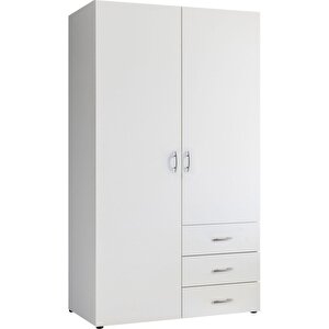 Akasya Giyinme Dolabı - Çok Amaçlı Dolap - Gardırop 100 Cm-2 Kapaklı-3 Çekmeceli