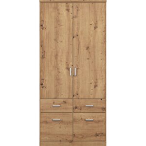 Aksu  Giyinme Dolabı - Çok Amaçlı Dolap - Gardırop 90 Cm-2 Kapaklı-2 Çekmeceli