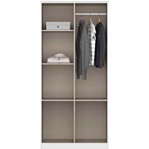 Aksu  Giyinme Dolabı - Çok Amaçlı Dolap - Gardırop 90 Cm-2 Kapaklı-2 Çekmeceli