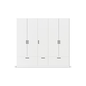 Alev Giyinme Dolabı - Çok Amaçlı Dolap - Gardırop 225 Cm-5 Kapaklı-3 Çekmeceli