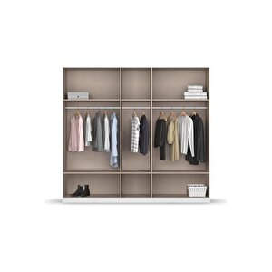 Alev Giyinme Dolabı - Çok Amaçlı Dolap - Gardırop 225 Cm-5 Kapaklı-3 Çekmeceli