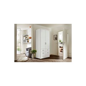 Aksu  Giyinme Dolabı - Çok Amaçlı Dolap - Gardırop 90 Cm-2 Kapaklı-2 Çekmeceli