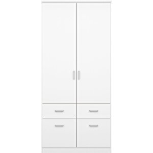 Aksu  Giyinme Dolabı - Çok Amaçlı Dolap - Gardırop 90 Cm-2 Kapaklı-2 Çekmeceli