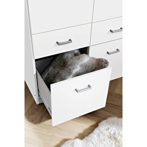 Aksu  Giyinme Dolabı - Çok Amaçlı Dolap - Gardırop 90 Cm-2 Kapaklı-2 Çekmeceli