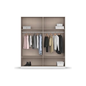 Alev Giyinme Dolabı - Çok Amaçlı Dolap - Gardırop 180 Cm-4 Kapaklı-2 Çekmeceli
