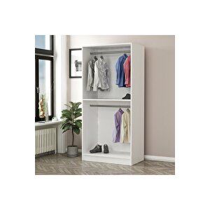 Tdesıgno Hira Giyinme Dolabı - Çok Amaçlı Dolap - Gardırop 80 Cm Beyaz