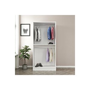 Tdesıgno Hira Giyinme Dolabı - Çok Amaçlı Dolap - Gardırop 80 Cm Beyaz