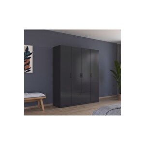 Alçin Giyinme Dolabı - Çok Amaçlı Dolap - Gardırop 180 Cm-4 Kapaklı-1 Çekmeceli