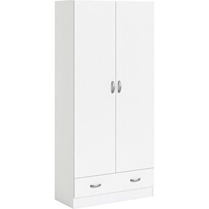 Aysu  Giyinme Dolabı - Çok Amaçlı Dolap - Gardırop 80 Cm-2 Kapaklı-1 Çekmeceli