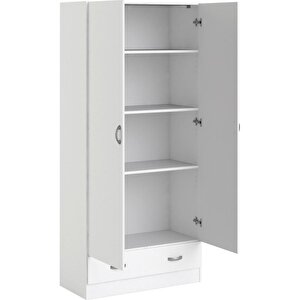 Aysu  Giyinme Dolabı - Çok Amaçlı Dolap - Gardırop 80 Cm-2 Kapaklı-1 Çekmeceli
