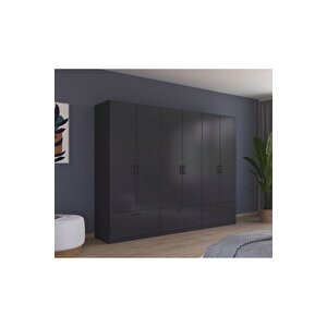 Alev Giyinme Dolabı - Çok Amaçlı Dolap - Gardırop 270 Cm-6 Kapaklı-3 Çekmeceli