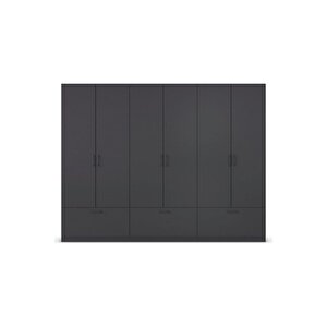 Alev Giyinme Dolabı - Çok Amaçlı Dolap - Gardırop 270 Cm-6 Kapaklı-3 Çekmeceli