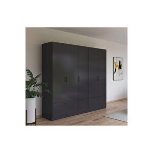 Alev Giyinme Dolabı - Çok Amaçlı Dolap - Gardırop 225 Cm-5 Kapaklı-3 Çekmeceli