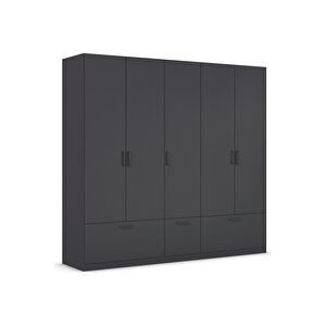 Alev Giyinme Dolabı - Çok Amaçlı Dolap - Gardırop 225 Cm-5 Kapaklı-3 Çekmeceli