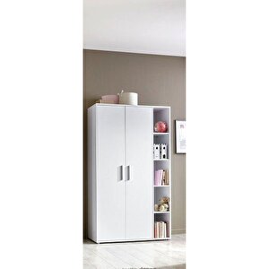 Asil Giyinme Dolabı - Çok Amaçlı Dolap - Gardırop 110 Cm-2 Kapaklı-çocuk Odası Dolabı-kitaplıklı