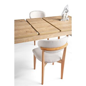 Safir Norte Salon Yemek Masa 6 Lı Sandalye Takımı 90x145