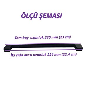 8 Adet Oval Marmara Kulp 224 Mm Siyah Mutfak Kulpu Çekmece Dolap Kapak Kulbu Metal Mobilya Dolabı Kulpları