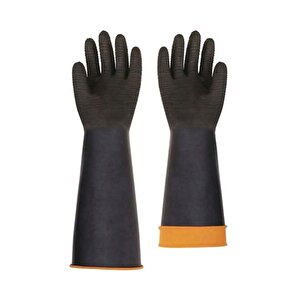 H2-45 Asit Eldiveni Siyah 45cm Avuçiçi Tırtıklı