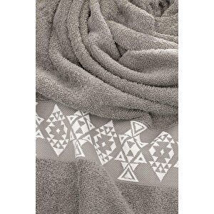 Hereke 2'li El Yüz Havlusu Seti %100 Pamuk Jakarlı Bej 50x80 Cm 2’li Set