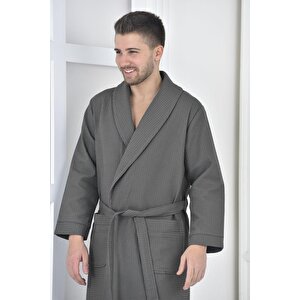 Green Black Afra Erkek Pike Bornoz Pamuk Antrasit
