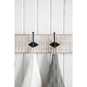 Green Black Pera 2'li Mutfak Havlusu %100 Pamuk Pike-bukle Krem-antrasit 50x70 Cm