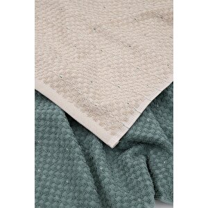 Parla 2'li Mutfak Havlusu %100 Pamuk  Bukle-bukle Bej-yeşil 50x70 Cm 2’li Set