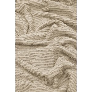 Anisa Banyo Havlusu %100 Pamuk Penye Jakarlı Bej 80x150 Cm