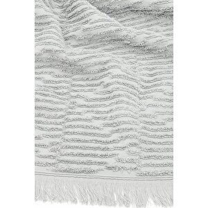 Anisa El Yüz Havlusu %100 Pamuk Penye Jakarlı Gri 50x90 Cm