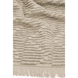 Anisa El Yüz Havlusu %100 Pamuk Penye Jakarlı Bej 50x90 Cm