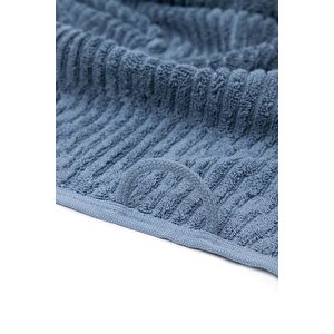 Anisa Banyo Havlusu %100 Pamuk Penye Jakarlı Mavi 80x150 Cm