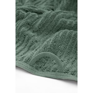 Anisa El Yüz Havlusu %100 Pamuk Penye Jakarlı Yeşil 50x90 Cm