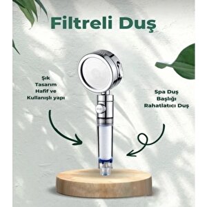 Kireç Önleyici Özellikli Su Tasarruflu Duş Takımı (el Duşu,sprial Hortum,2 Adet Yedek Filtre)