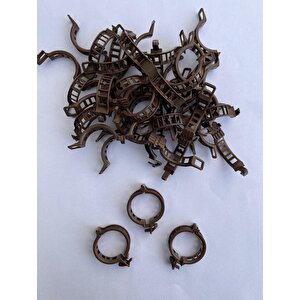 Bitki Klipsi - Domates Klipsi 50 Adet 25 Mm Gövde Sarmaşık Bitki Bağlama Kelepçesi, Kahverengi 50 Adet