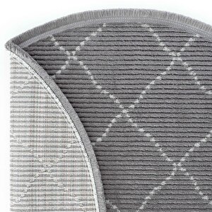 Cool Halı Vetrina 3606 Antrasit Yumuşak Halı Kilim Salon Mutfak Koridor Kesme Yuvarlak Makine Halısı
